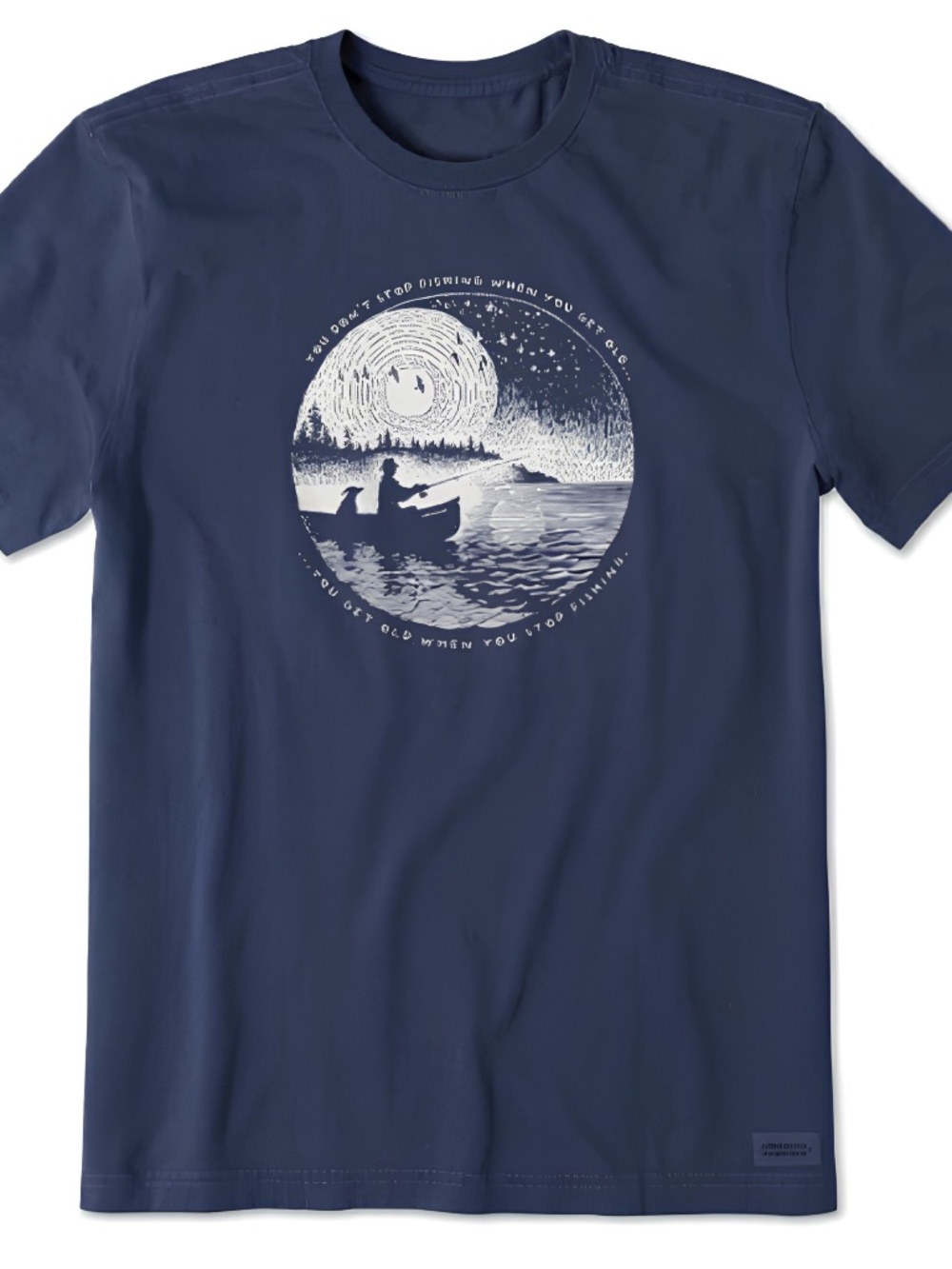 Life is Good Men's Crusher Lite Tee - Don't Stop Fishing Scene